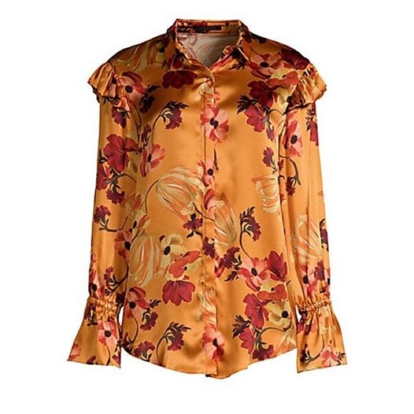 MOTHER OF PEARL Autumn Marin Silk Floral Blouse Large NWT - Picture 2 of 9